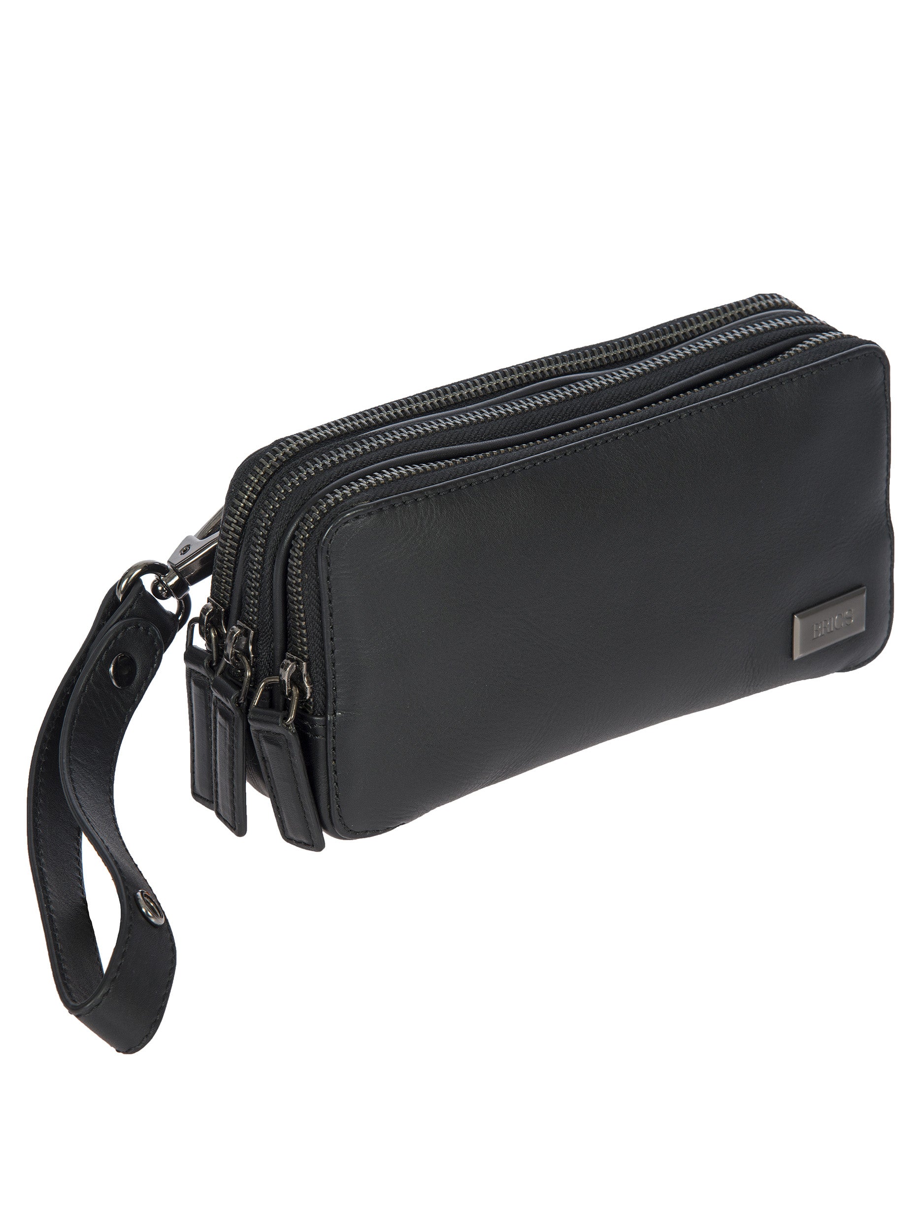 bric-s-milano-torino-pochette-cuir-3-zips-avec-dragonne image 2